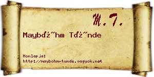 Mayböhm Tünde névjegykártya