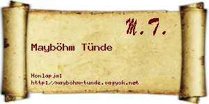 Mayböhm Tünde névjegykártya